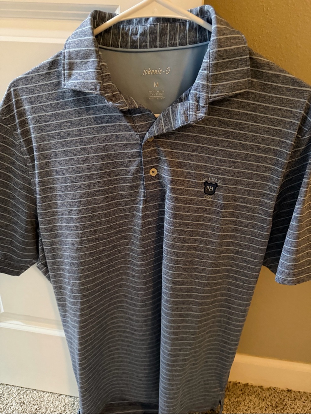 johnnie-O Men's Gray Striped Polo